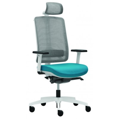 Flexi 1104 Profi Bürostuhl weiss mit Mesh Rücken