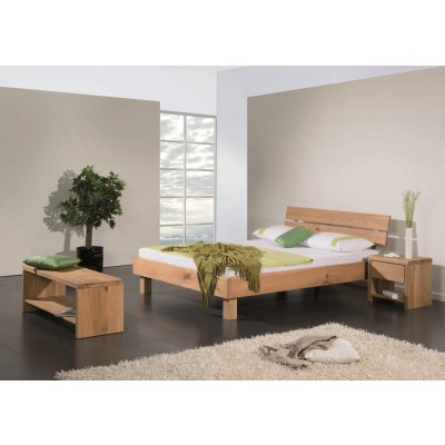 Natura Plus Bett Wildeiche mit Kopfhaupt Natura Grössen 90-200cm